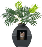 Courtyard Hidden Litter Box Base Kit Black Suede