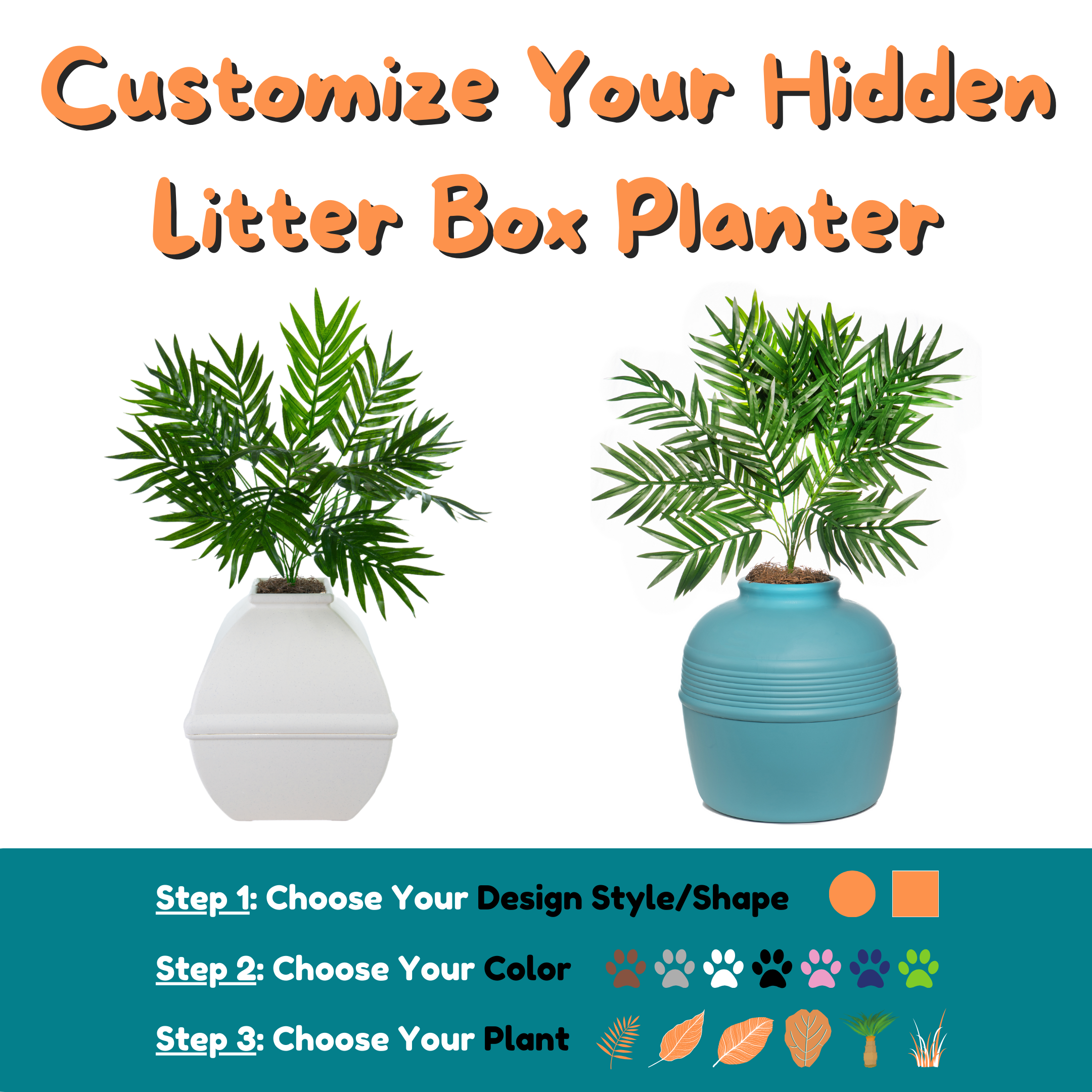 Customize Your Hidden Litter Box Planter Base Kit Good Pet Stuff Co.