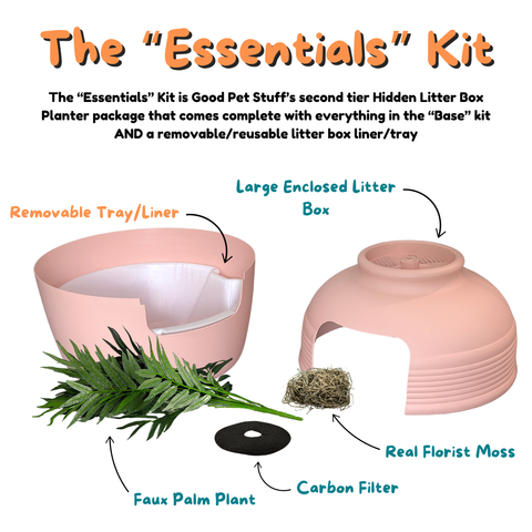 Original Hidden Litter Box Essentials Kit Pink Coral