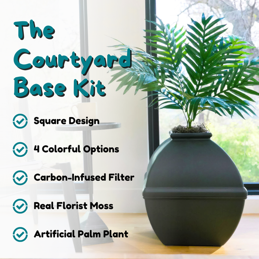 Courtyard Litter Box Black Suede