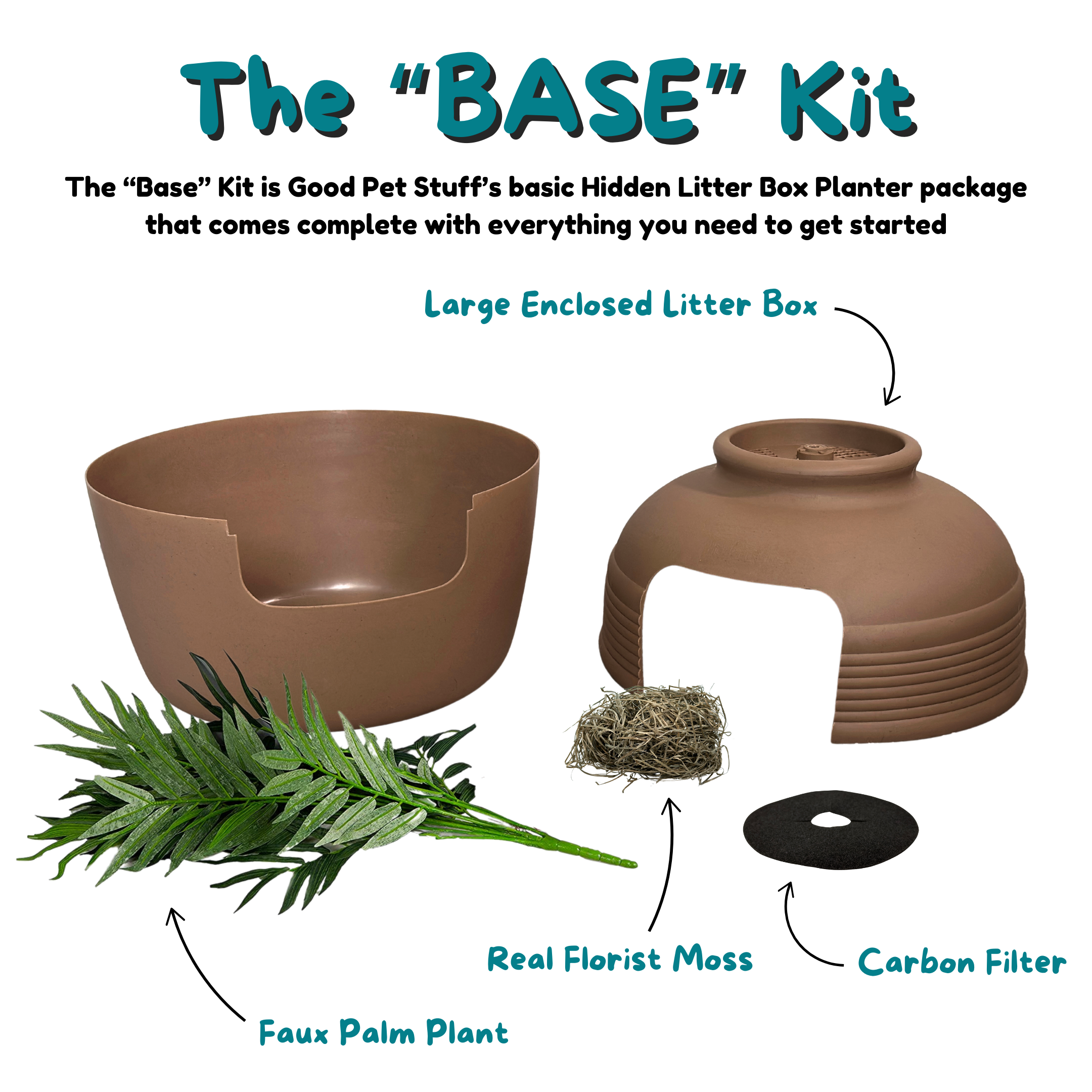 Litter Stuff Original Hidden Litter Box Base Kit Mocha Brown – Good Pet Stuff Co.