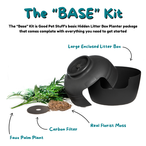 Original Hidden Litter Box Base Kit Black Suede