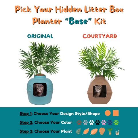 Hidden Litter Box Planter Base Kits