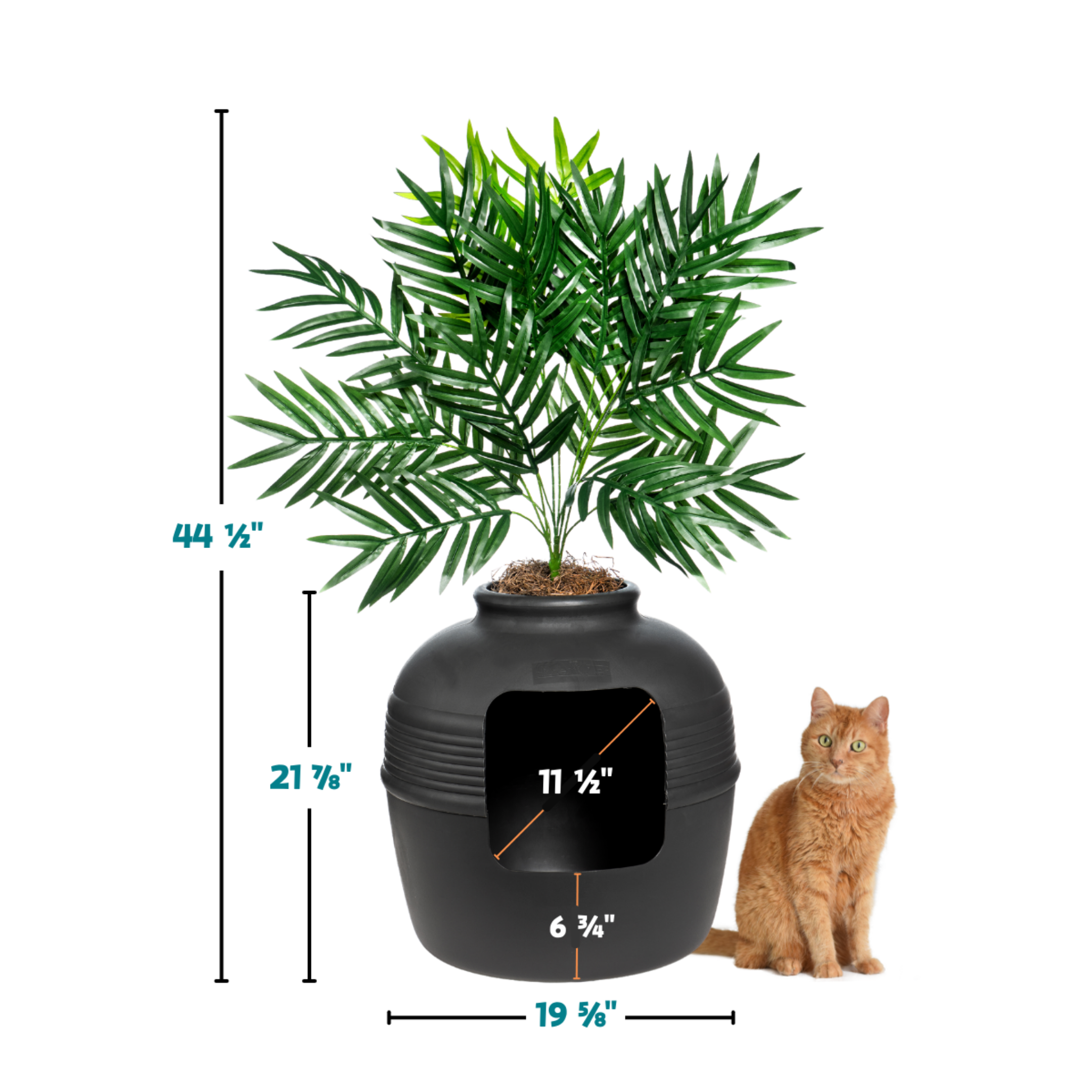Good Pet Stuff Hidden Litter Box Reusable Liner Essentials Kit Round Enclosed Cat Planter Furniture Fake Plant Hooded Vented Carbon Filter