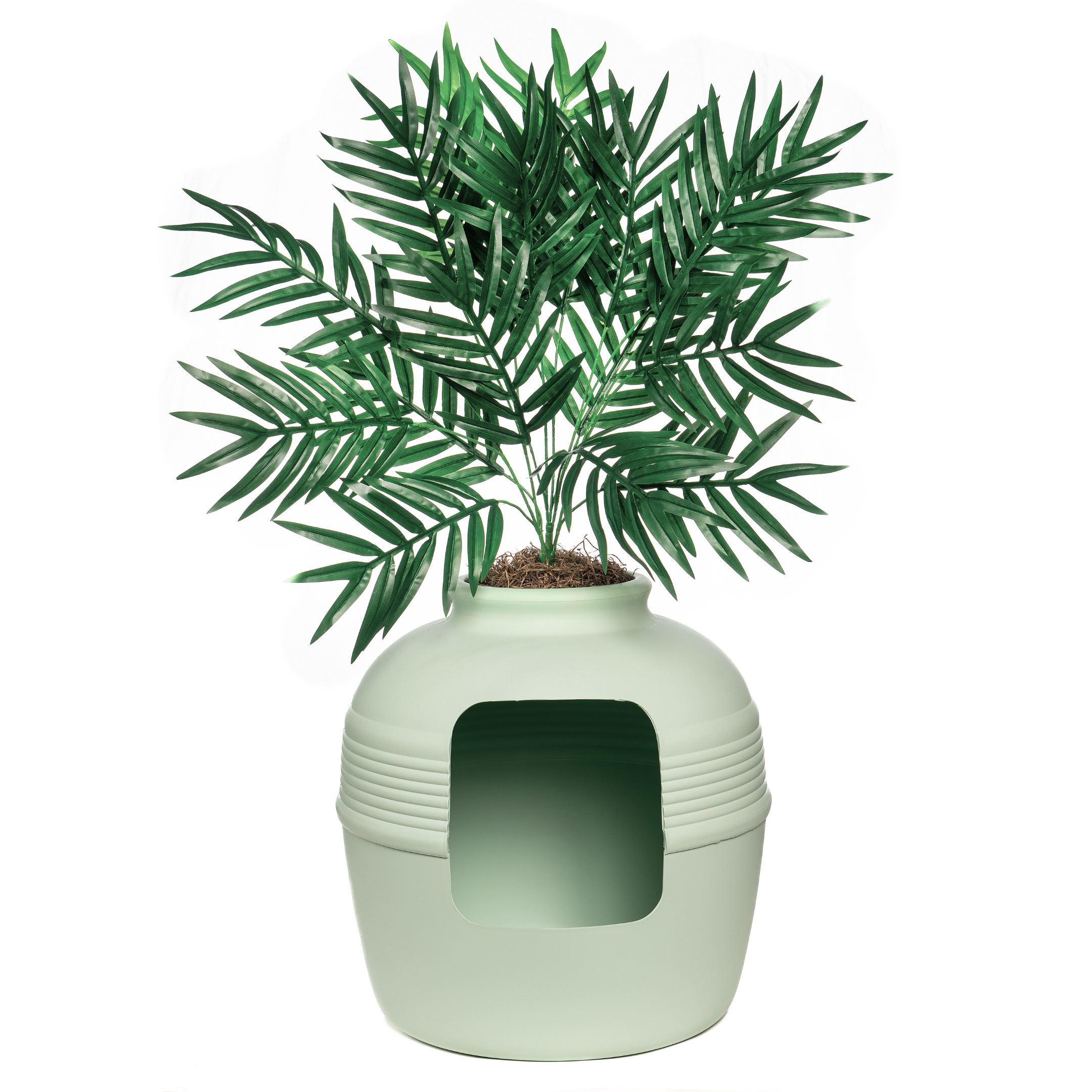 cat palm plant safe for dogs Good Pet Stuff, The Original Hidden Litter Box Base Kit, Round Enclosed Cat Litter Box Planter with Artificial Plants, Vented Carbon Odor Filter
