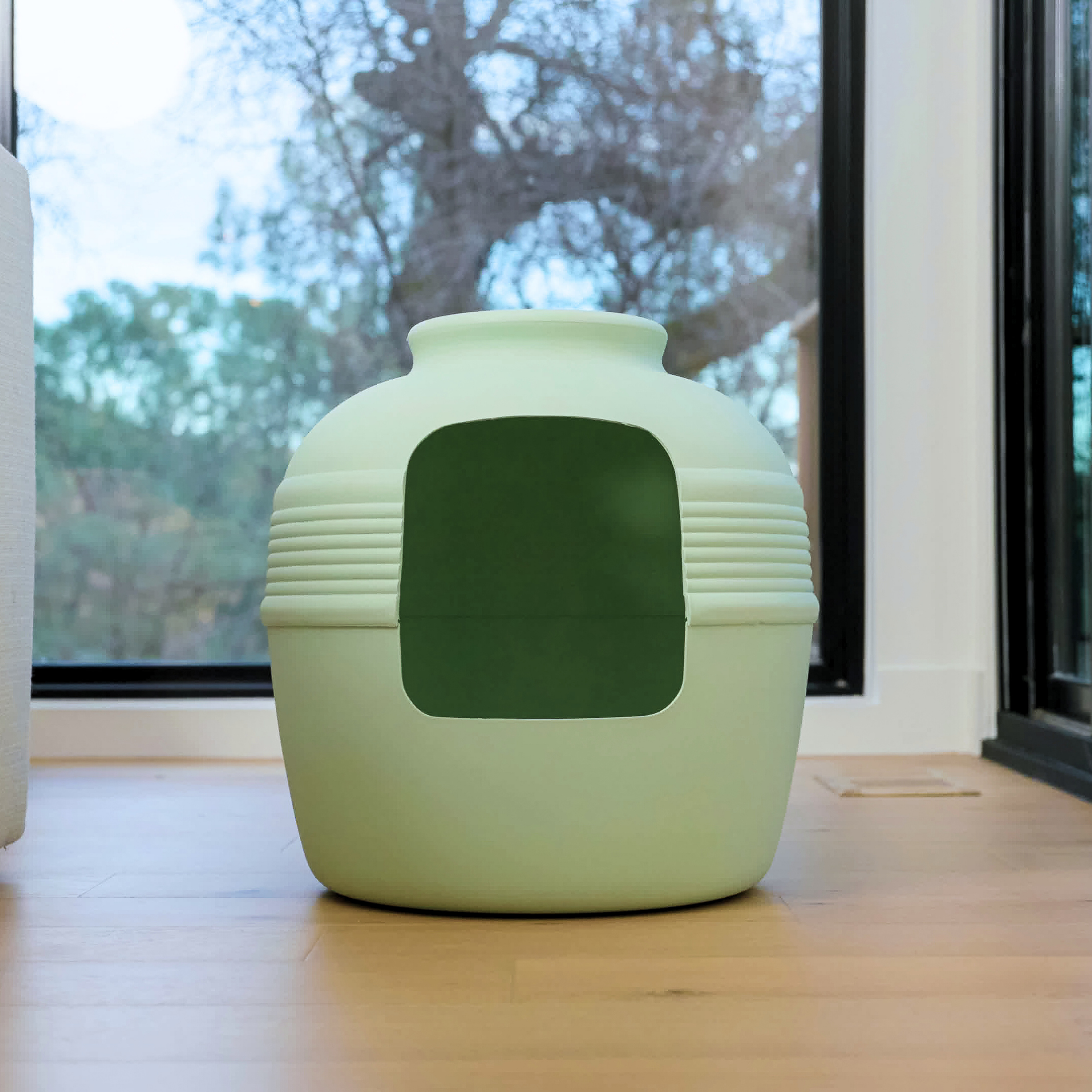 litter boxes that look like planters Good Pet Stuff, The Original Hidden Litter Box Base Kit, Round Enclosed Cat Litter Box Planter with Artificial Plants, Vented Carbon Odor Filter
